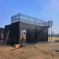 Maisons conteneurs modulaires préfabriquées de luxe, style moderne, démontables, portables, 10 pieds, 20 pieds, 40 pieds, en kit plat