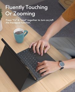 Custodia con Tastiera Magnetica Wireless BT Rimovibile e Trackpad Sottile per iPad 9a 8a 7a Generazione 10.2 Pollici 2021 2020 2019 e iPad Air 3a Generazione 10.5 Pollici - Product Image 5