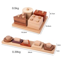 Rompecabezas Tangram de madera educativos para niños de 2 a 4 años, juego de bloques de madera geométricos, juguete de aprendizaje divertido