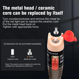 Fn017 ánh sáng màu đỏ Tester FTTx công cụ Kit VFL 20km <span class=keywords><strong>40km</strong></span> 5mW 10mW 20Mw 30mwfiber quang laser bút Cáp Tester trực quan lỗi định vị - Product Image 5