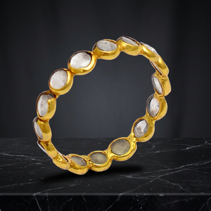 <b>Crystal</b> <b>Ring</b> Gold Plated 925 Sterling Silver Handmade Bezel Setting Round Eternity <b>Ring</b> Jewelry for Women's/Unisex - Product Image 3