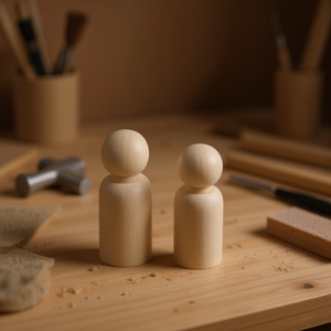 Pupazzo di legno da 55 mm per artigianato e decorazione - Product Image 2