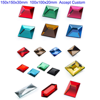 Mosaïque Cristal Carreaux de Verre Cloison Placage Argent Briques de Verre Solide 150x150x30mm Rouge Bleu Clair Bloc de Verre Fournisseurs