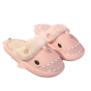 Chaussons d'hiver Shark à bout fermé en EVA pour l'intérieur, pour la chaleur à la maison, design original, hommes et femmes, en coton peluche amovible - Product Image 1