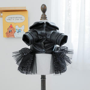 New Pet Roupas Jaqueta De Couro e Saia Sparkle Set Cool Punk Outfit para Cães e Gatos - Product Image 2