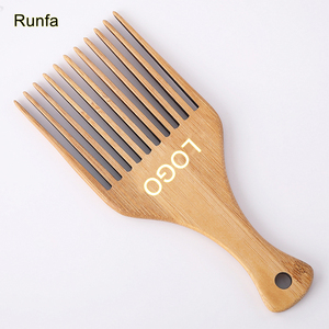 Oneup − peigne professionnel en bambou, à dents larges, look <span class=keywords><strong>Afro</strong></span>, personnalisé, pour barbe et cheveux, pour salon de coiffure - Product Image 1