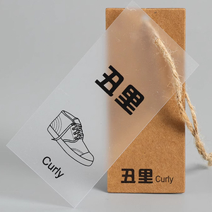 Tùy chỉnh in logo rõ ràng PVC treo thẻ quần áo may mặc hangtags sang trọng giấy Frosted PVC quần áo <span class=keywords><strong>Swing</strong></span> thẻ với logo - Product Image 5