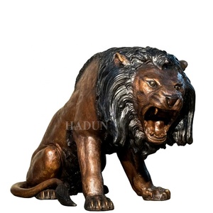 Moderna decorazione esterna grande popolare fusione di animali in ottone statue bronzo oro <span class=keywords><strong>leone</strong></span> scultura in vendita - Product Image 4