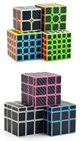 Cube Magique 3D en Fibre de Carbone avec Autocollants, Pyramide Magique, Miroir, Cube Oblique et Cube Magique de Forme Étrange (2x2, 3x3, 4x4, 5x5)