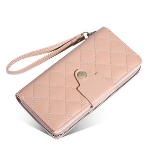 Bolso de mano Maestro de gran capacidad personalizable para mujer, billetera móvil larga, forro de PVC, decoración bordada, hilo, diseño de marca - Product Image 1