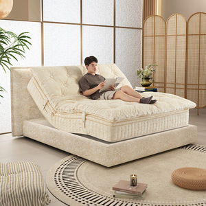 Smart <b>Mattress</b> Cotton <b>Topper</b> Medium Firmness Heating Function Modern Design Summer Use Natural Linen Color <b>Single</b> <b>Bed</b> - Product Image 3