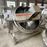 Marmite de cuisson industrielle automatique à double enveloppe en acier inoxydable 304/316 avec agitateur, pour bouillie/soupe, de qualité sanitaire