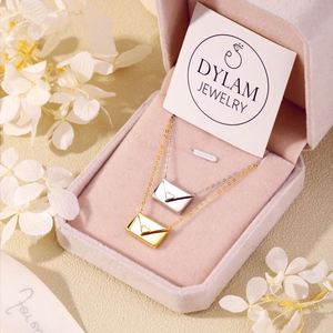 Dylam New Arrival Personalized <b>Name</b> Necklace 18K Gold Plated Silver 925 <b>Chain</b> Necklace Love Letter Envelope Pendant Necklace - Product Image 2