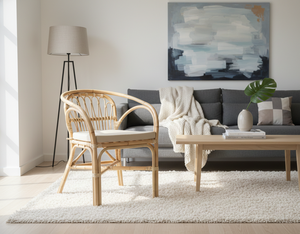 Dolvio Skin <b>Armchair</b> Handcrafted Rattan Wicker Modern Leisure <b>Dining</b> Chair for Bedroom Villa Apartment and Hotel Use - Product Image 4