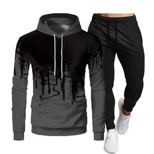 Men'S Tracksuit Set Tracksuit Men Baggy Sweatpants And Hoodie Set