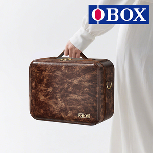 Pochette cosmétique en <span class=keywords><strong>cuir</strong></span> OBOX avec miroir LED, organisateur à 3 couleurs de lumière pour cadeau de demoiselle d'honneur, préparation de mariage - Product Image 1