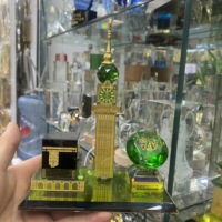 Articles cadeaux islamiques KAABA ornement en verre cristal Arabie Saoudite tour de l'horloge pour souvenir islamique pour cadeau Makkah