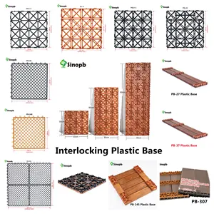PB-13 Anti-impact Interlocking Wood Decking Plastic Base Wpc Deck Tiles Plastic Basement Plastic Back For Outdoor Flooring