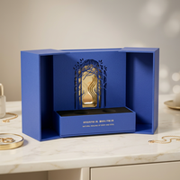 Boîte à parfum magnétique à double porte personnalisée, emballage de luxe rigide pour parfum avec insert en EVA, estampage à chaud, logo en relief, boîte cadeau