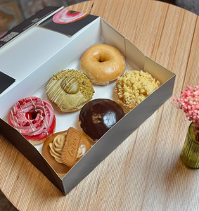 Boda Blanco Degradable Cupcake China Slice Plegable 10 Pulgadas Cajas de pastel transparente - Product Image 5