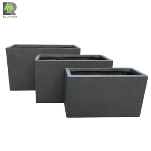 Macetas Rectangulares Grandes Naturales para Jardín, Macetas de <span class=keywords><strong>Fibra</strong></span> de Arcilla Lisa con Orificios de Drenaje, Clásicas Multicolores para el Hogar - Product Image 5