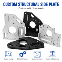 Plaque latérale structurelle en aluminium CNC de précision sur mesure pour le support de châssis de machine et l'assemblage d'équipements industriels