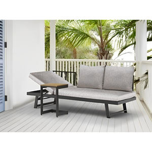 Canapé de jardin multifonctionnel en aluminium anthracite - Product Image 1