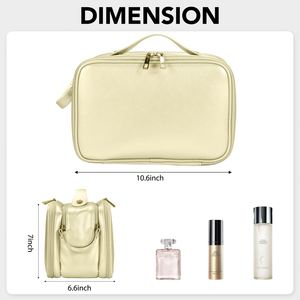 Travel Makeup Bag Large Capacity Toiletry Bag for Women Stand-up Cosmetic Bag Open Flat <b>Make</b> up Case Organizer Portable Pouch - Product Image 5
