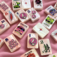 Grateful Dead X Bespoke Mahjong Sunshine Daydream Tie Dye Pearl Tile Set Acrylic American Mahjong Game Tiles Multiple Color