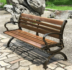 Panca da <span class=keywords><strong>giardino</strong></span> per esterni in legno massello in acciaio massiccio metallo moderno parco pubblico più venduto - Product Image 5