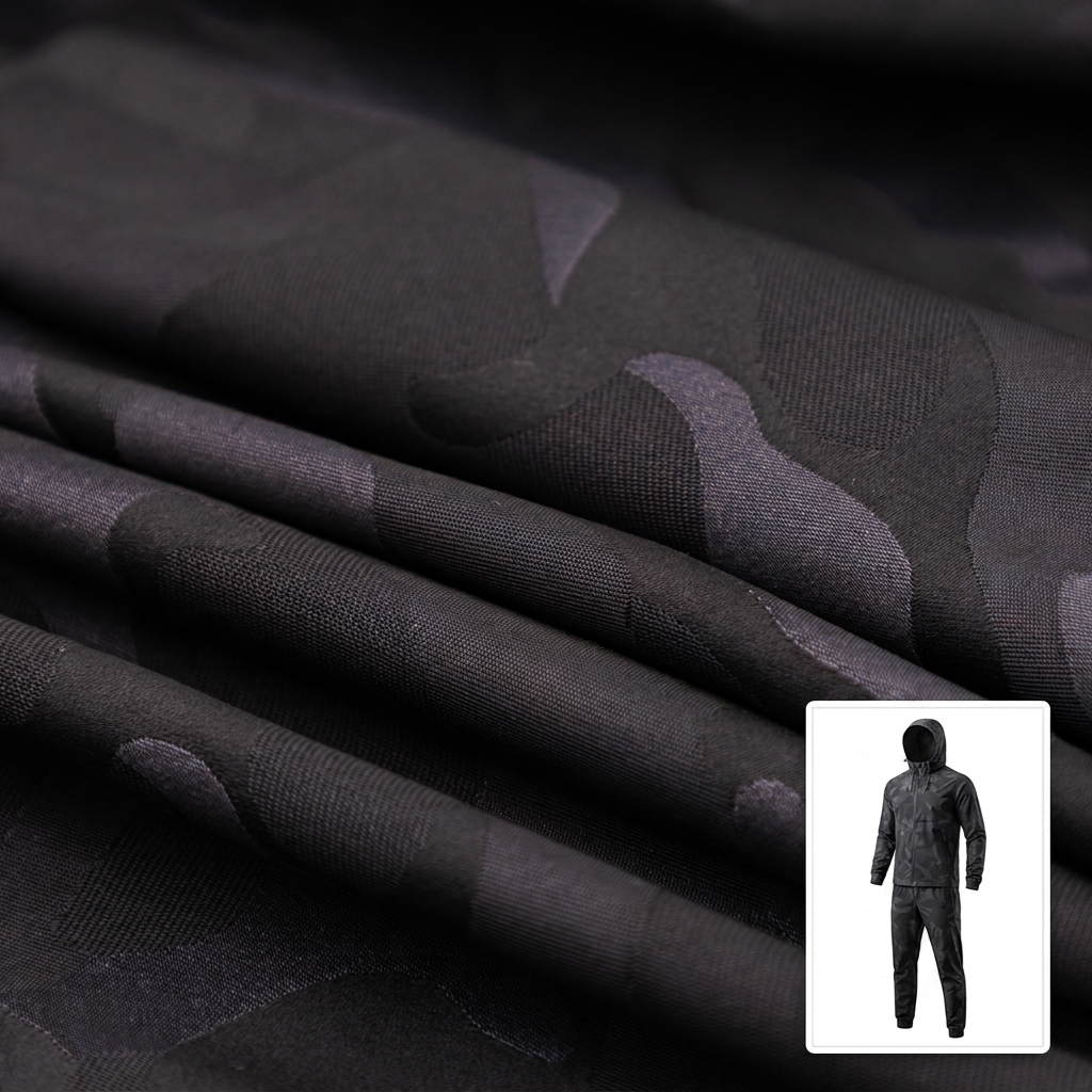 160GSM Lightweight 100% Polyester Jacquard Woven Fabric Waterproof Breathable Anti-static Girls Sportswear