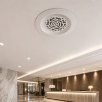 Diffuseur d'air rond en alliage d'aluminium et ABS à motif floral, direction réglable, système de ventilation intérieur monté au plafond