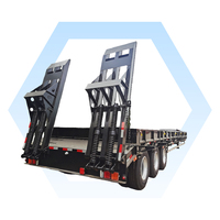 Hydraulische Rampe 4-Achs-Bagger Lowboy-Anhänger Tieflader 60 Tonnen Schwanenhals Lowboy-Sattel auflieger