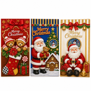 Cartes de vœux de Noël, cartes de vœux de fêtes, cartes à thème Père Noël et bonhomme de neige pour les salutations saisonnières - Product Image 1