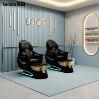Fauteuil de pédicure professionnel noir, fauteuil de spa pour les pieds, station de salon de beauté, fauteuil de pédicure spa électrique avec massage réglable