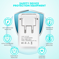 Cargador de Pared Ultra Delgado Plegable de 20W con Puerto USB-C y USB-A, Adaptador de Carga Rápida para Teléfonos iPhone, Samsung y Android