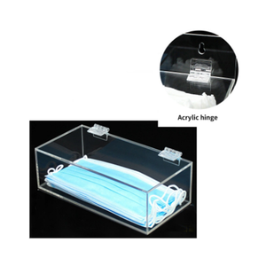 Boîte de rangement de bureau transparente en acrylique porte-<span class=keywords><strong>masque</strong></span> <span class=keywords><strong>jetable</strong></span> avec couvercle boîte de rangement étanche à la poussière boîte d'organisation d'articles divers - Product Image 2