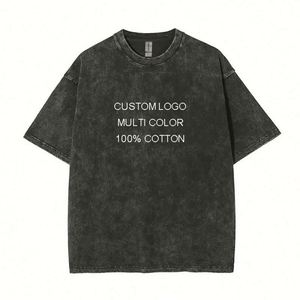Design Wholesale Men's T-<b>shirts</b> Plain Heavyweight Cotton Acid Washed T <b>Shirt</b> Custom Logo Oversized T <b>Shirt</b> Men - Product Image 3