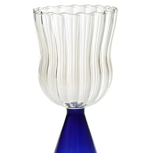 Panique achat <span class=keywords><strong>gobelet</strong></span> en verre crêpe <span class=keywords><strong>gobelet</strong></span> de fête Plastique personnalisé bleu vert gobelets en cristal - Product Image 4