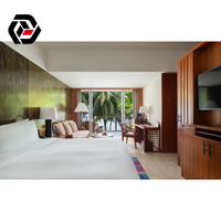 Ensemble de meubles de chambre à coucher de luxe pour hôtel 5 étoiles, avec panneaux miroirs LED, écologiques, finition brillante, taille King, modernes