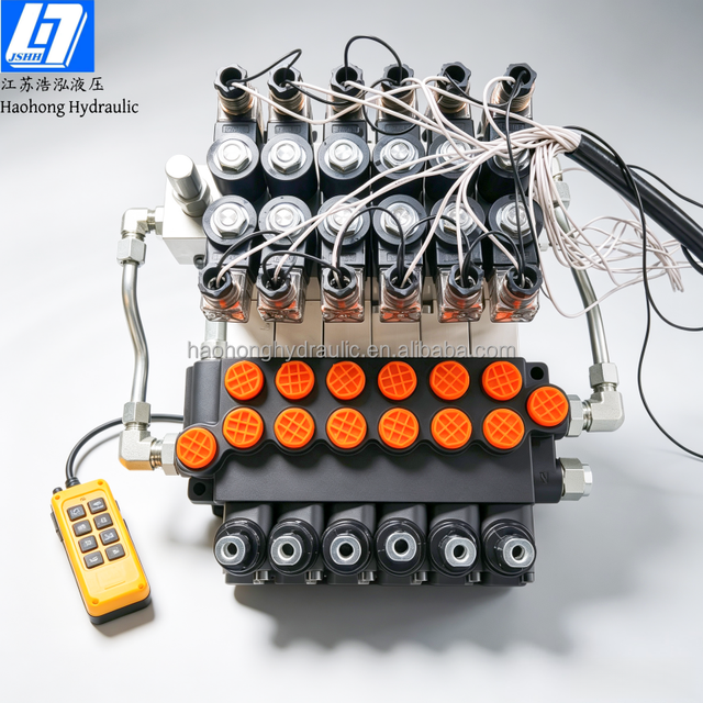 12V/24V P40 40L/min Hydraulic Electro-Hydraulic Directional Control Valves with Remote Control Device