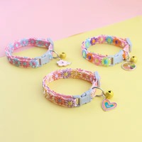 Nouvelle innovation : Collier pour chat et chien léger, confortable, haut de gamme, coloré, avec pendentif clochette et fleur en dentelle