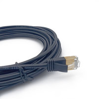 Kabel Jaringan LAN Ethernet FTP Cat 7 Cat.7 32AWG 4PR Twisted Delica Cord, Selubung Hitam, Tembaga, Kotak PVC, ROHS, 2 Meter