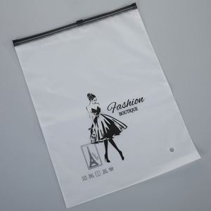 Custom Stock PE Zipper Bag Square Bottom <b>Biodegradable</b> Blank Plastic Clothing <b>Packaging</b> Apparel Screen Printing Surface Custom - Product Image 1