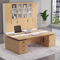 Bureau de direction moderne en bois avec tiroir et rangement verrouillable, table d'ordinateur pour bureau de PDG, vente en gros