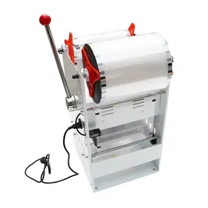 Máquina de selagem semi-automática de filme de rolo, máquina seladora de alimento rápido, máquina seladora de embalagens de alimentos