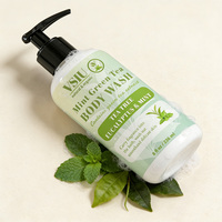 Gel douche corporel au thé vert à base de plantes VSIU Private Label - Nettoyage en profondeur, apaisant et hydratant pour les peaux normales/combinaison/sensibles