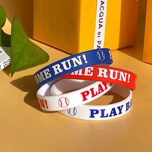 Bracelet de baseball en silicone, vente en gros, personnalisation de bracelets, bracelet de reconnaissance de groupe pour compétition, personnalisable - Product Image 2