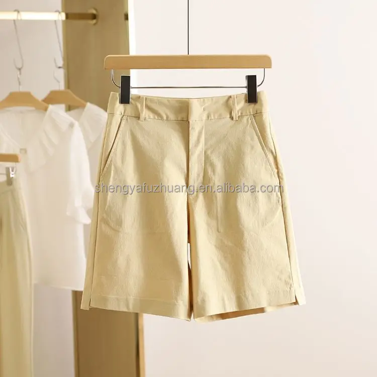 2022 new wholesale cheap linen cotton Girls casual Women's shorts