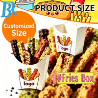 Boîte à frites personnalisée avec logo, emballage pour bâtonnets de frites longs, boîte à frites, support à frites, coupelles à collation pour frites et anneaux d'oignon